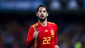 MALAGA, SPAIN - NOVEMBER 11: Isco Alarcon of Spain reacts during the international friendly match between Spain and Costa Rica at La Rosaleda Stadium on November 11, 2017 in Malaga, Spain. (Photo by Aitor Alcalde/Getty Images)