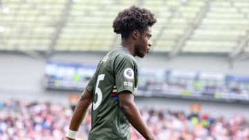 BRIGHTON, ENGLAND - MAY 21: Romeo Lavia of Southampton after he is subbed during the Premier League match between Brighton & Hove Albion and Southampton FC at American Express Community Stadium on May 21, 2023 in Brighton, England. (Photo by Robin Jones/Getty Images)