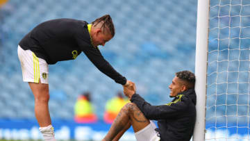 Raphinha and Kalvin Phillips of Leeds United (Photo by Robbie Jay Barratt - AMA/Getty Images)