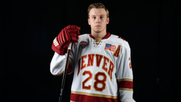 DENVER, CO - SEPTEMBER 26: Denver University defenseman Adam Plant September 26, 2017. (Photo by Andy Cross/The Denver Post via Getty Images)