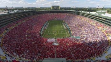 Sep 3, 2016; Green Bay, WI, USA; General view of Lambeau Field during the second quarter of the game between the LSU Tigers and Wisconsin Badgers. Mandatory Credit: Jeff Hanisch-USA TODAY Sports