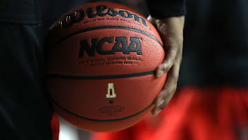MINNEAPOLIS, MINNESOTA - APRIL 08: A view of the official game ball prior to the 2019 NCAA men's Final Four National Championship game between the Virginia Cavaliers and the Texas Tech Red Raiders at U.S. Bank Stadium on April 08, 2019 in Minneapolis, Minnesota. (Photo by Streeter Lecka/Getty Images)