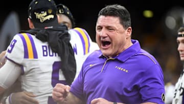 Ed Orgeron, LSU Tigers. (Photo by Justin Tafoya/Getty Images)