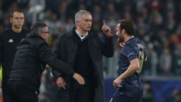TURIN, ITALY - NOVEMBER 07: Juan Mata of Manchester United celebrates scoring their first goal during the Group H match of the UEFA Champions League between Juventus and Manchester United at Allianz Arena on November 7, 2018 in Turin, Italy. (Photo by Matthew Peters/Man Utd via Getty Images)