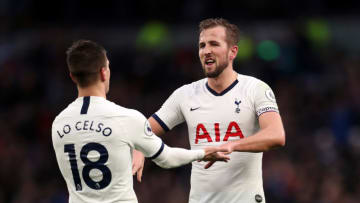 Manchester United target Harry Kane and Giovani Lo Celso (Photo by Catherine Ivill/Getty Images)