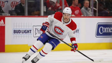 DETROIT, MICHIGAN - FEBRUARY 18: Jonathan Drouin #92 of the Montreal Canadiens skates against the Detroit Red Wings at Little Caesars Arena on February 18, 2020 in Detroit, Michigan. (Photo by Gregory Shamus/Getty Images)