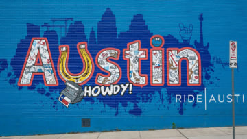 AUSTIN, TX - APRIL 14: A colorful downtown wall mural is viewed along 6th Street on April 14, 2017, in Austin, Texas. Austin, the State Capital of Texas, the state's second largest city, and home to South By Southwest, has been experiencing a bustling building boom based on government, tourism, and high tech business. (Photo by George Rose/Getty Images)