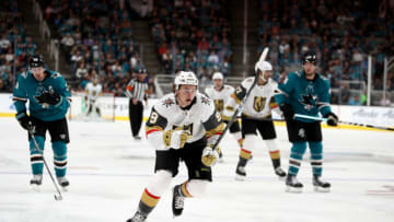 Cody Glass #9 of the Vegas Golden Knights in action against the San Jose Sharks. (Photo by Ezra Shaw/Getty Images)