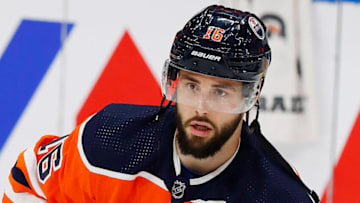 Edmonton Oilers Forward Derick Brassard #16. Mandatory Credit: Perry Nelson-USA TODAY Sports