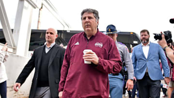 MEMPHIS, TENNESSEE - DECEMBER 28: Head coach Mike Leach of the Mississippi State Bulldogs arrives before the AutoZone Liberty Bowl against the Texas Tech Red Raiders at Liberty Bowl Memorial Stadium on December 28, 2021 in Memphis, Tennessee. (Photo by Justin Ford/Getty Images)