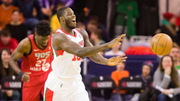 PORTLAND, ME - JANUARY 07: Red Claws forward Anthony Bennett moves the ball up the court during NBA G League action against the Raptors 905 at Portland Expo on Sunday, January 07, 2018. (Photo by Carl D. Walsh/Portland Press Herald via Getty Images