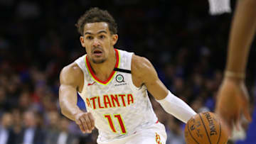 PHILADELPHIA, PA - FEBRUARY 24: Trae Young #11 of the Atlanta Hawks in action against the Philadelphia 76ers during an NBA basketball game at Wells Fargo Center on February 24, 2020 in Philadelphia, Pennsylvania. The Sixers defeated the Hawks 129-112. (Photo by Rich Schultz/Getty Images)