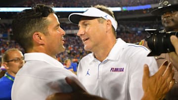 Dan Mullen, Florida Gators, Manny Diaz, Miami Hurricanes. (Photo by Mark Brown/Getty Images)