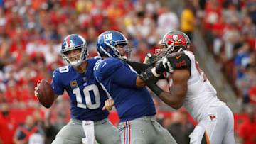 TAMPA, FL - OCTOBER 1: quarterback Eli Manning