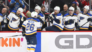 St. Louis Blues left wing Nathan Walker (26)Mandatory Credit: Brad Mills-USA TODAY Sports