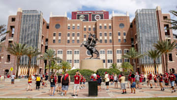 TALLAHASSEE, FL - AUGUST 31: A general view in front of Doak Campbell Stadium before the Florida State Seminoles host the Boise State Broncos for the season homer on August 31, 2019 in Tallahassee, Florida. The game was moved from Jacksonville, Florida because of Hurricane Dorian. (Photo by Don Juan Moore/Getty Images)