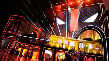 BURBANK, CALIFORNIA - APRIL 09: Projections insipired by 'Deadpool' are displayed onstage during the 2016 MTV Movie Awards at Warner Bros. Studios on April 9, 2016 in Burbank, California. MTV Movie Awards airs April 10, 2016 at 8pm ET/PT. (Photo by Emma McIntyre/Getty Images for MTV)