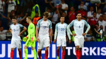 MARSEILLE, FRANCE - JUNE 11: Eric Dier of England shows his dejetion after his team's 1-1 draw in the UEFA EURO 2016 Group B match between England and Russia at Stade Velodrome on June 11, 2016 in Marseille, France. (Photo by Dan Mullan/Getty Images)