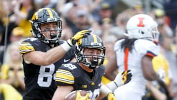 IOWA CITY, IOWA- OCTOBER 07: Wide receiver Matt VandeBerg