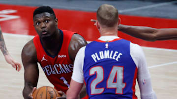 Duke basketball legends Zion Williamson and Mason Plumlee (Rick Osentoski-USA TODAY Sports)