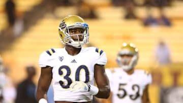 Sep 25, 2014; Tempe, AZ, USA; UCLA Bruins linebacker Myles Jack (30) against the Arizona State Sun Devils at Sun Devil Stadium. UCLA defeated Arizona State 62-27. Mandatory Credit: Mark J. Rebilas-USA TODAY Sports