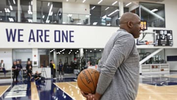 INDIANAPOLIS - JANUARY 30: Nate McMillan of the Indiana Pacers looks on during an all access practice at St. Vincent Center and Indiana Pacers Training Facility on January 30, 2018 in Indianapolis, Indiana. NOTE TO USER: User expressly acknowledges and agrees that, by downloading and or using this Photograph, user is consenting to the terms and condition of the Getty Images License Agreement. Mandatory Copyright Notice: 2018 NBAE (Photo by Ron Hoskins/NBAE via Getty Images)