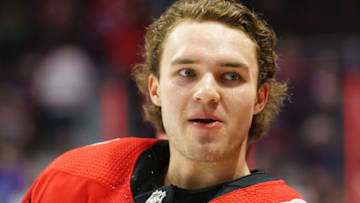 OTTAWA, ON - FEBRUARY 22: Josh Norris #37 of the Ottawa Senators looks on during warmups prior to a game against the Montreal Canadiens at Canadian Tire Centre on February 22, 2020 in Ottawa, Ontario, Canada. (Photo by Jana Chytilova/Freestyle Photography/Getty Images)