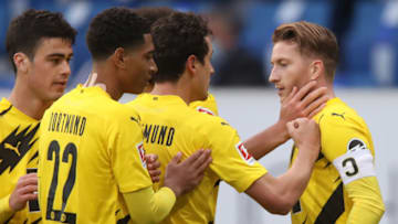 Marco Reus celebrates his goal for Borussia Dortmund (Photo by Alex Grimm/Getty Images)