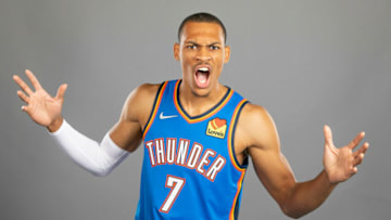 OKC Thunder forward Darius Bazley (7) poses for a photo during media day. : Alonzo Adams-USA TODAY Sports