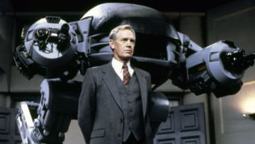 American actor Ronny Cox on the set of RoboCop, directed by Paul Verhoeven. (Photo by Orion Pictures Corporation/Sunset Boulevard/Corbis via Getty Images)