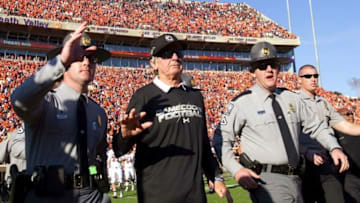 Nov 29, 2014; Clemson, SC, USA; South Carolina Gamecocks head coach Steve Spurrier after the game against the Clemson Tigers at Clemson Memorial Stadium. Tigers won 28-17. Mandatory Credit: Joshua S. Kelly-USA TODAY Sports