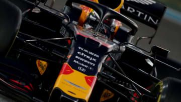 ABU DHABI, UNITED ARAB EMIRATES - DECEMBER 01: Max Verstappen of the Netherlands driving the (33) Aston Martin Red Bull Racing RB15 (Photo by Charles Coates/Getty Images)