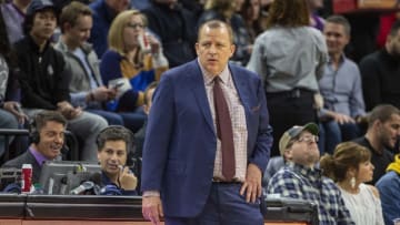 Dec 28, 2018; Minneapolis, MN, USA; Minnesota Timberwolves head coach Tom Thibodeau looks on during the second half against the Atlanta Hawks at Target Center. Mandatory Credit: Jesse Johnson-USA TODAY Sports
