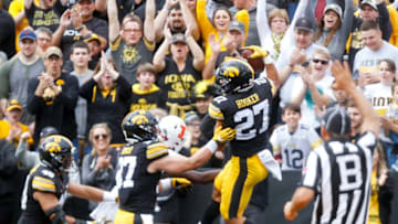 IOWA CITY, IOWA- OCTOBER 07: Defensive back Amani Hooker