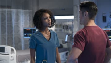 CHICAGO MED -- "Never Going Back To Normal" Episode 501 -- Pictured: (l-r) Yaya DaCosta as April Sexton, Brian Tee as Dr. Ethan Choi -- (Photo by: Elizabeth Sisson/NBC)