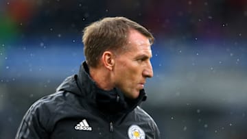 BURNLEY, ENGLAND - MARCH 16: Brendan Rodgers, Manager of Leicester City looks on prior to the Premier League match between Burnley FC and Leicester City at Turf Moor on March 16, 2019 in Burnley, United Kingdom. (Photo by Alex Livesey/Getty Images)