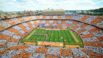 Oct 4, 2014; Knoxville, TN, USA; A general view of Neyland Stadium prior to the game against the Florida Gators and Tennessee Volunteers. Mandatory Credit: Randy Sartin-USA TODAY Sports