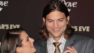HOLLYWOOD, CA - DECEMBER 05: Actor s Ashton Kutcher and Lea Michele arrive at the premiere of Warner Bros. Pictures' 'New Year's Eve' at Grauman's Chinese Theatre on December 5, 2011 in Hollywood, California. (Photo by Jason Merritt/Getty Images)
