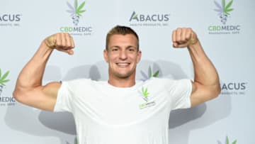 NEW YORK, NEW YORK - AUGUST 27: Rob Gronkowski at a press conference announced he is becoming an advocate for CBD and will partner with Abacus Health Products, maker of CBDMEDIC Topical Pain Products on August 27, 2019 in New York City. (Photo by Ilya S. Savenok/Getty Images for CBDMEDIC)