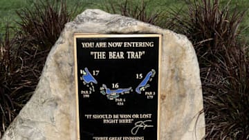 PALM BEACH GARDENS, FL - FEBRUARY 21: A plaque and statue commemorating "The Bear Trap" as seen during a practice round prior to The Honda Classic at PGA National Resort & Spa - Champions Course on February 21, 2017 in Palm Beach Gardens, Florida. (Photo by Sam Greenwood/Getty Images)