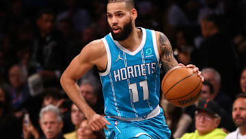 NEW YORK, NY - OCTOBER 24: Cody Martin #11 of the Charlotte Hornets in action against the Brooklyn Nets during a game at Barclays Center on October 24, 2021 in New York City. "nNOTE TO USER: User expressly acknowledges and agrees that, by downloading and or using this photograph, User is consenting to the terms and conditions of the Getty Images License Agreement. (Photo by Rich Schultz/Getty Images)