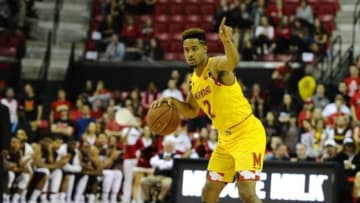 Dec 12, 2015; College Park, MD, USA; Maryland Terrapins guard Melo Trimble (2) gestures against the Maryland-Eastern Shore Hawks during the second half at Xfinity Center. Maryland won 77 - 56. Mandatory Credit: Brad Mills-USA TODAY Sports