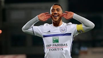 OOSTENDE, BELGIUM - FEBRUARY 19 : Youri Tielemans midfielder of RSC Anderlecht scorer his first goal during the Jupiler Pro League match between KV Oostende and RSC Anderlecht at the Versluys Arena on February 19, 2017 in Oostende, Belgium, 19/02/17 ( Photo by Jan De Meuleneir / Photonews via Getty Images)