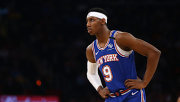 NEW YORK, NEW YORK - MARCH 02: RJ Barrett #9 of the New York Knicks in action against the Houston Rockets at Madison Square Garden on March 02, 2020 in New York City. NOTE TO USER: User expressly acknowledges and agrees that, by downloading and or using this photograph, User is consenting to the terms and conditions of the Getty Images License Agreement. New York Knicks defeated the Houston Rockets 125-123. (Photo by Mike Stobe/Getty Images)