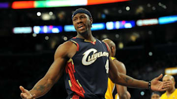 LOS ANGELES, CA - JANUARY 19: Ben Wallace #4 of the Cleveland Cavaliers reacts after a play during the game against the Los Angeles Lakers at Staples Center on January 19, 2009 in Los Angeles, California. The Lakers defeated the Cavaliers 105-88. (Photo by Harry How/Getty Images)