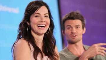 PASADENA, CA - APRIL 18: Actors Erica Durance and Daniel Gillies attend the NBCUniversal summer press day held at The Langham Huntington Hotel and Spa on April 18, 2012 in Pasadena, California. (Photo by David Livingston/Getty Images for NBCUniversal)