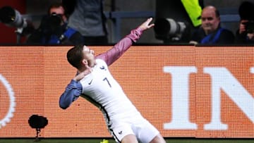 Antoine Griezmann during the friendly match between Netherlands and France on March 25, 2016 at the Amsterdam Arena in Amsterdam, The Netherlands.(Photo by VI Images via Getty Images)
