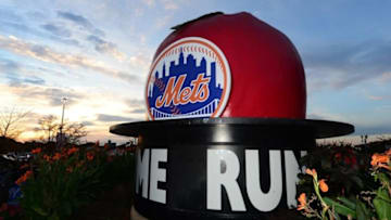 Nov 1, 2015; New York City, NY, USA; A general view of the big apple outside of Citi Field in game five of the World Series between the Kansas City Royals and the New York Mets. Mandatory Credit: Jeff Curry-USA TODAY Sports