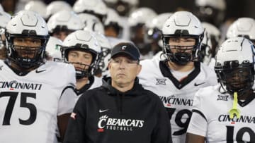 Cincinnati Bearcats head coach Scott Satterfield against BYU Cougars at LaVell Edwards Stadium.