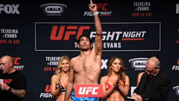 CLEARWATER, FL - APRIL 15: Beneil Dariush of Iran steps on the scale during the UFC Fight Night weigh-in at Ruth Eckerd Hall on April 15, 2016 in Clearwater, Florida. (Photo by Jeff Bottari/Zuffa LLC/Zuffa LLC via Getty Images)